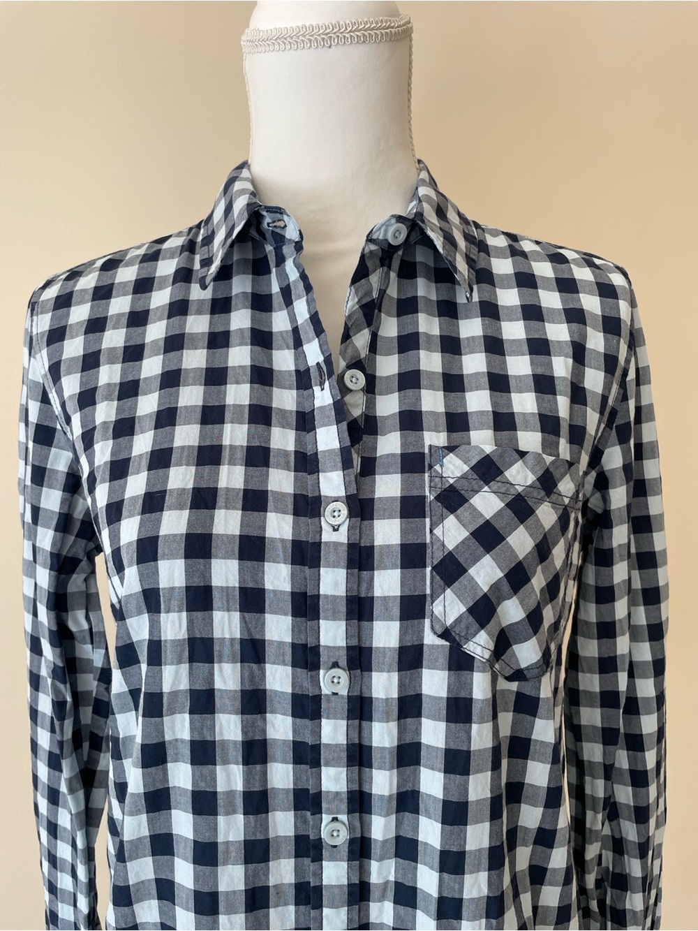 Patagonia Navy Gingham Button-Down Shirt